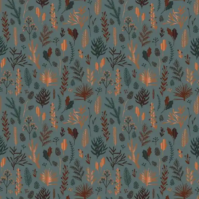 Dicker Baumwollstoff Wintergrün kupfer entenblau Must-Have