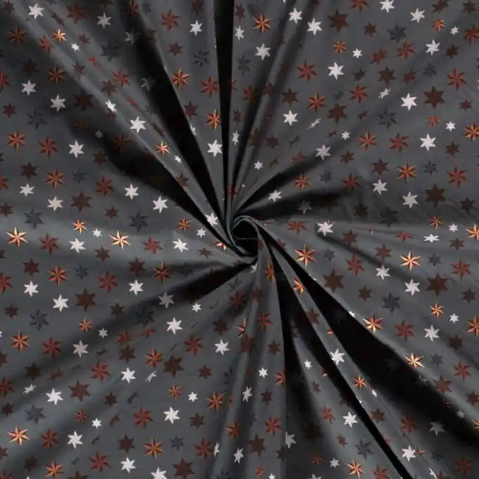 Dicker Baumwollstoff Origami-Sterne kupfer und blau Saisonangebot