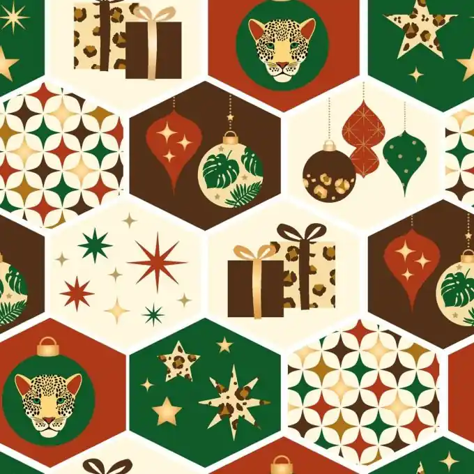 Top-Preis Dicker Baumwollstoff Weihnachten gold bunt