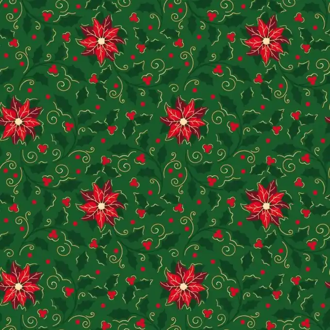 Dicker Baumwollstoff Blumen Weihnachten gold grün Jetzt Zugreifen