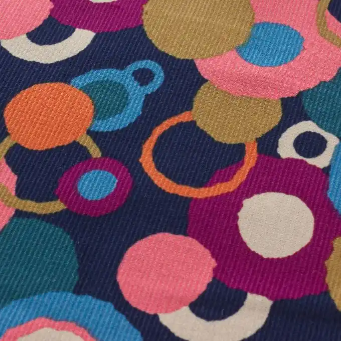 Gerippter Samtstoff Dashwood Blau Kreise Top-Angebot