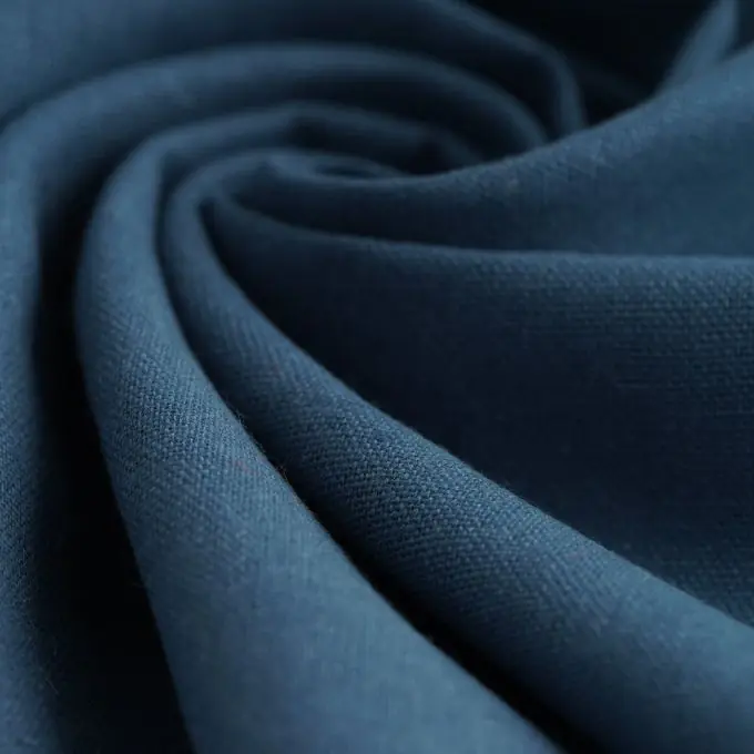 Neu Leinenstoff gewaschen Cordoue petrolblau