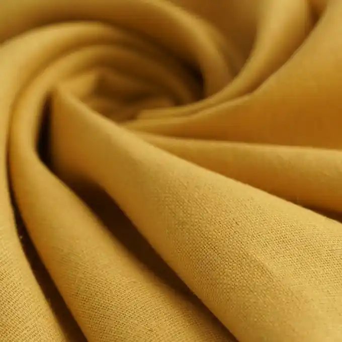 Bestseller Leinenstoff gewaschen Cordoue senfgelb