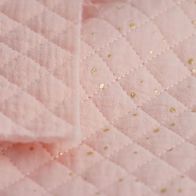 Expressversand Steppstoff Musselin Punkte Gold