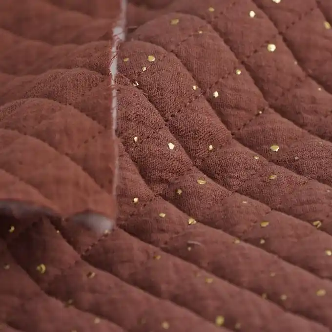 Steppstoff Musselin Punkte gold Begrenztes Angebot