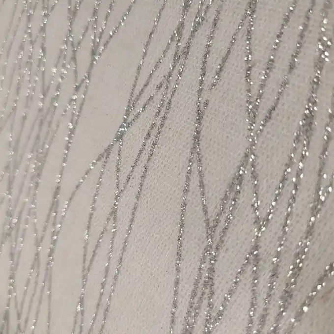 Stoff Jute/Baumwolle ecru silbern Sonderaktion