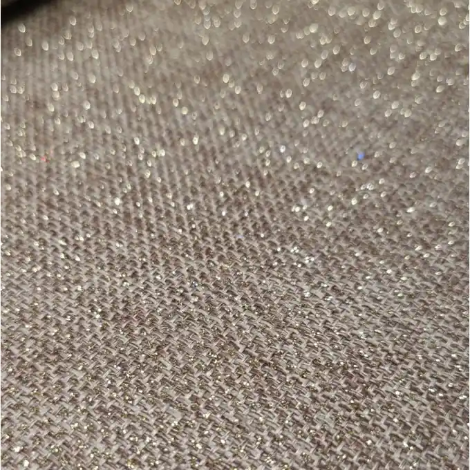 Top-Angebot Stoff Juteoptik Glitzer gold