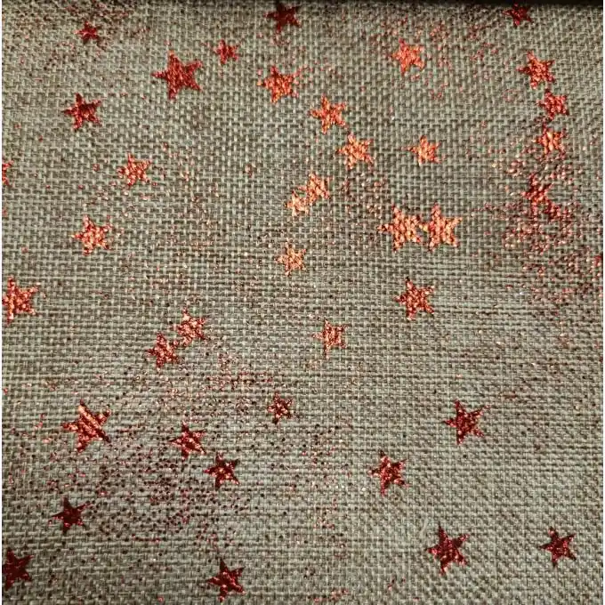 Stoff Juteoptik Metallic rot Must-Have