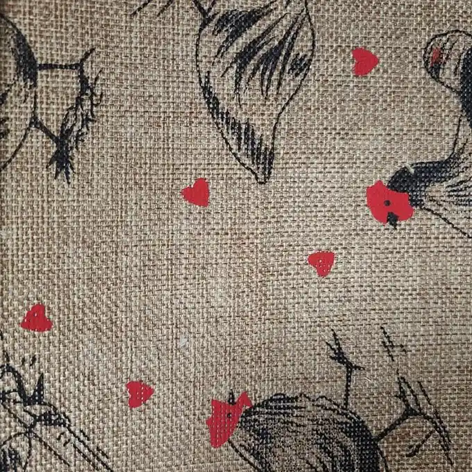 Versand Am Gleichen Tag Canvas Juteoptik Hühner Schwarz