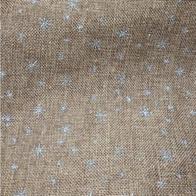 Stoff Juteoptik Sterne gold Jetzt Zugreifen