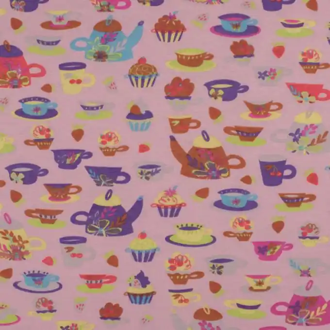 Meistverkauft Baumwolljersey Elasthan Teekanne rosa