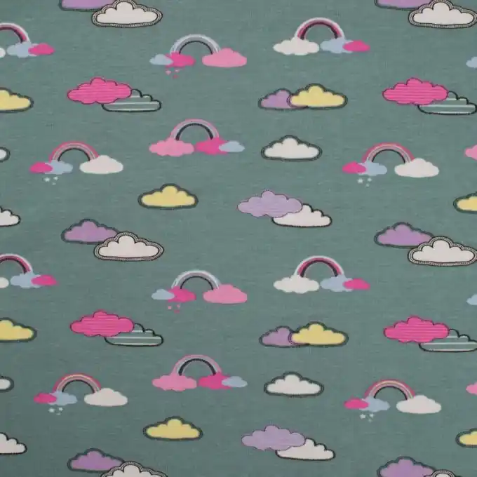 Must-Have Baumwolljersey Regenbogen Grün