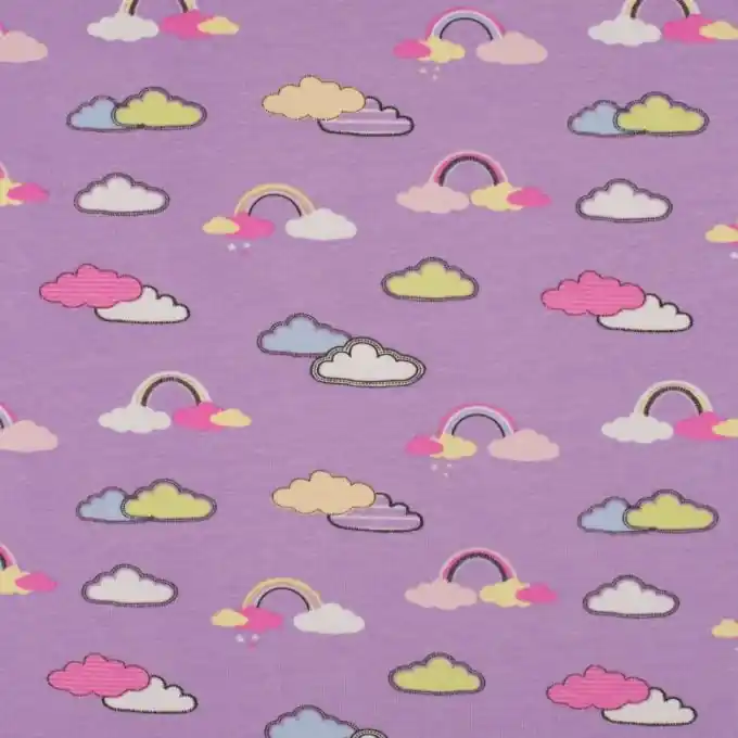 Jersey Baumwolle Regenbogen Flieder Neue Ware