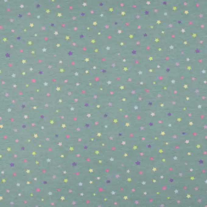 Exklusiv Baumwolljersey Sterne grün