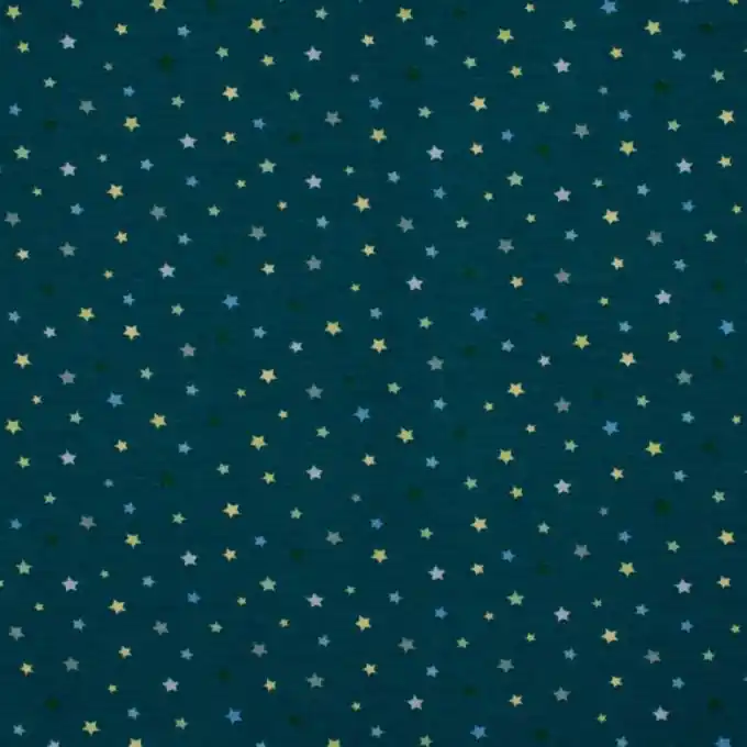 Jersey Baumwolle Sterne petrolblau Direktkauf