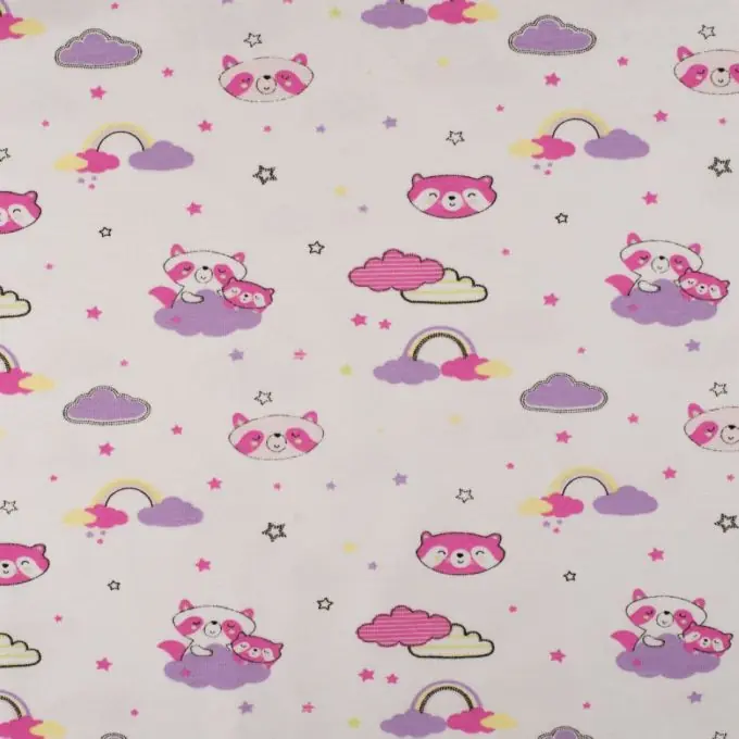 Rabatt Baumwolljersey schlafende Katze flieder