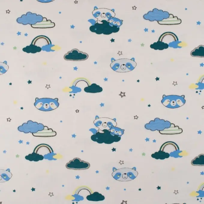 Kracherpreis Jersey Baumwolle schlafende Katze petrolblau