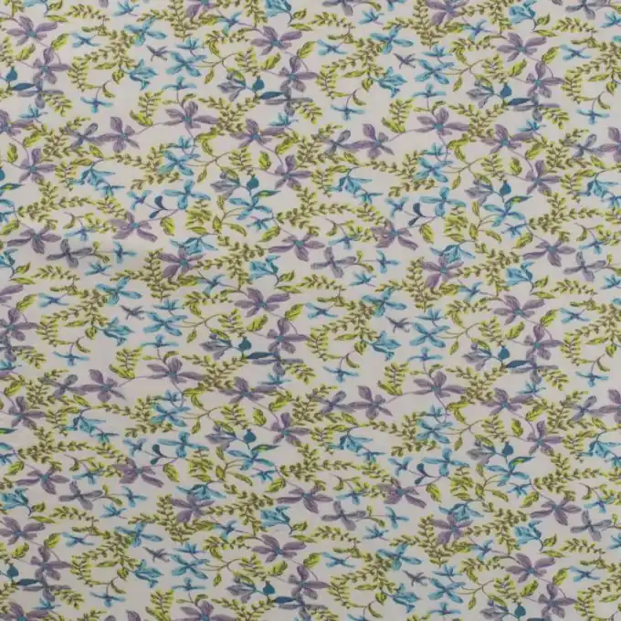 Baumwolljersey Blumen blau flieder Jetzt Zugreifen