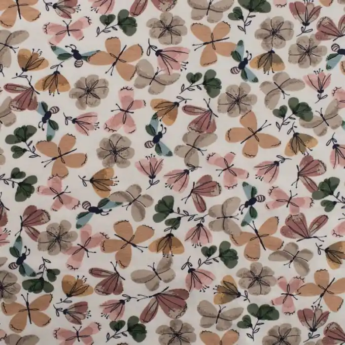 Sichere Zahlung Baumwolljersey Schmetterlinge rosa