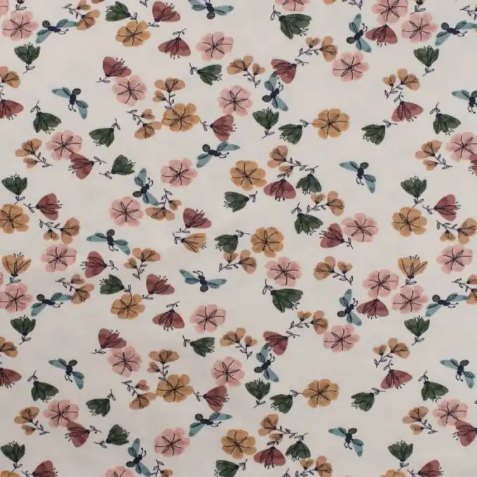 Sonderangebot Jersey Baumwolle Blumen Schmetterlinge Nude