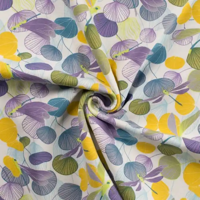 Neu Baumwolljersey Libellen Flieder