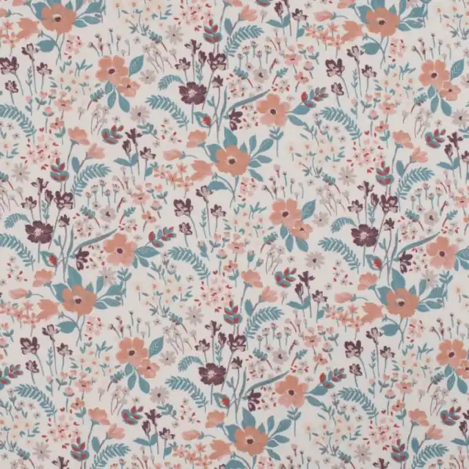 Bestseller Jersey Baumwolle Blumen Nude