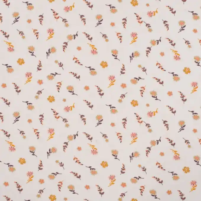 Neuheit Baumwolljersey Blumen Kamell