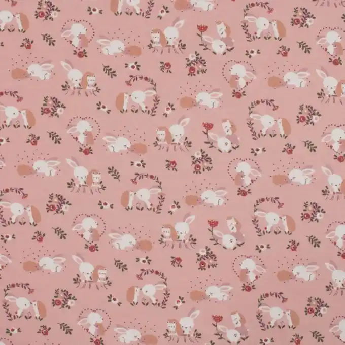 Jersey Baumwolle Hase Igel rosa Zertifiziert