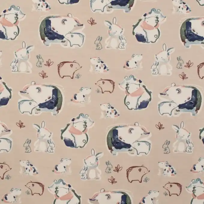 Baumwolljersey kleiner Bär Rosa Kostenloser Versand