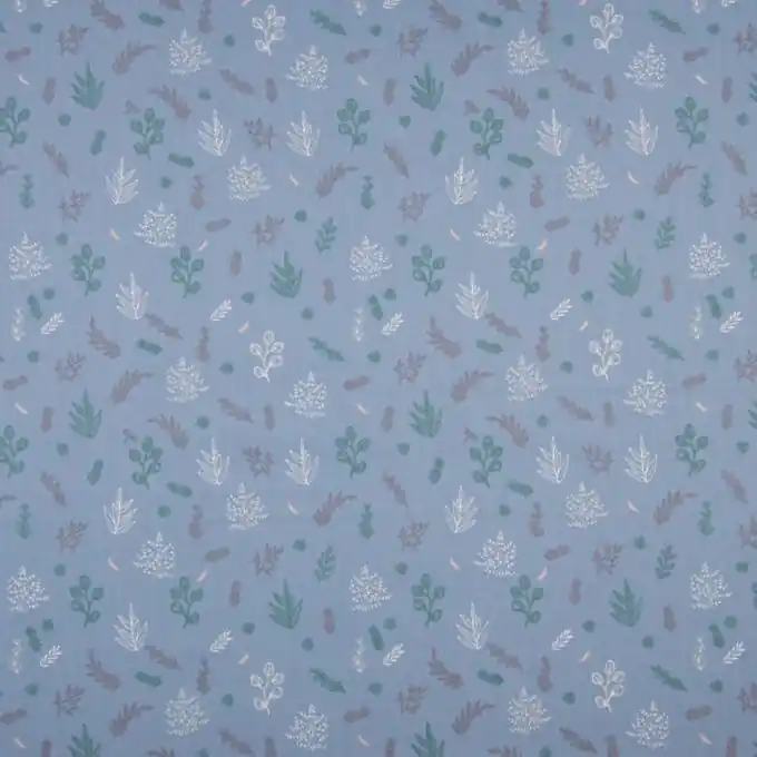 Knallerangebot Baumwoll-Popeline Blau Blumenmuster 150cm Breite