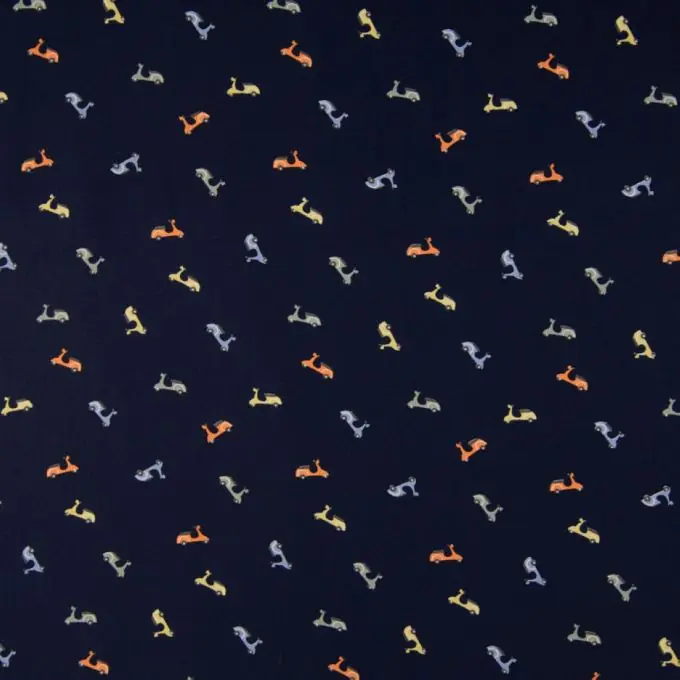 Rabatt Baumwollpopeline Mini Scooter, Marine, 150 cm Breite