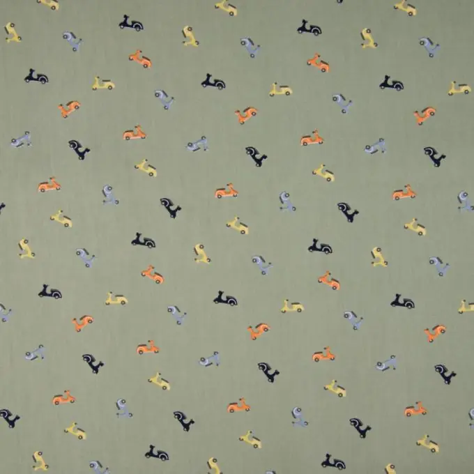 Must-Have Popeline Baumwollstoff Mini Scooter Grün 150cm Breite