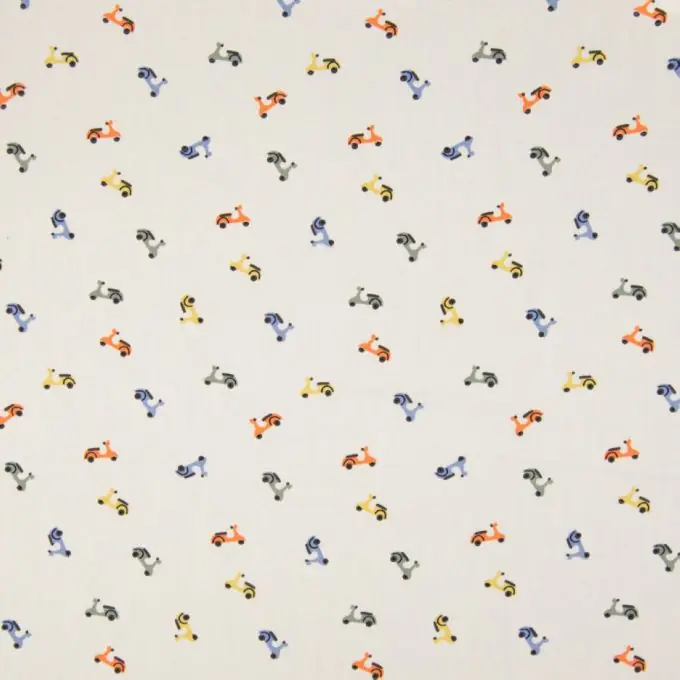 Schnäppchen Baumwoll-Popeline „Mini Scooter“ Weiß 150 cm Breit