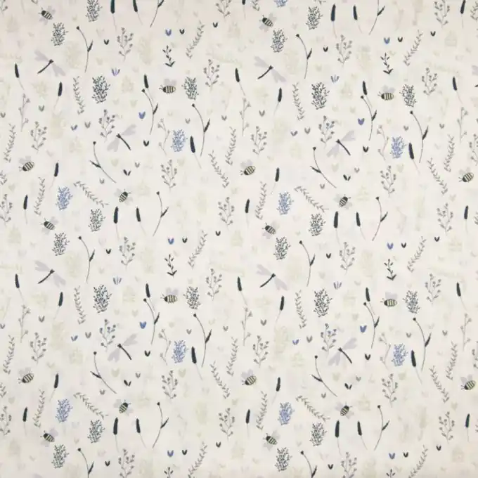 Original Baumwollpopeline Blumenmuster Weiß 150cm Breit