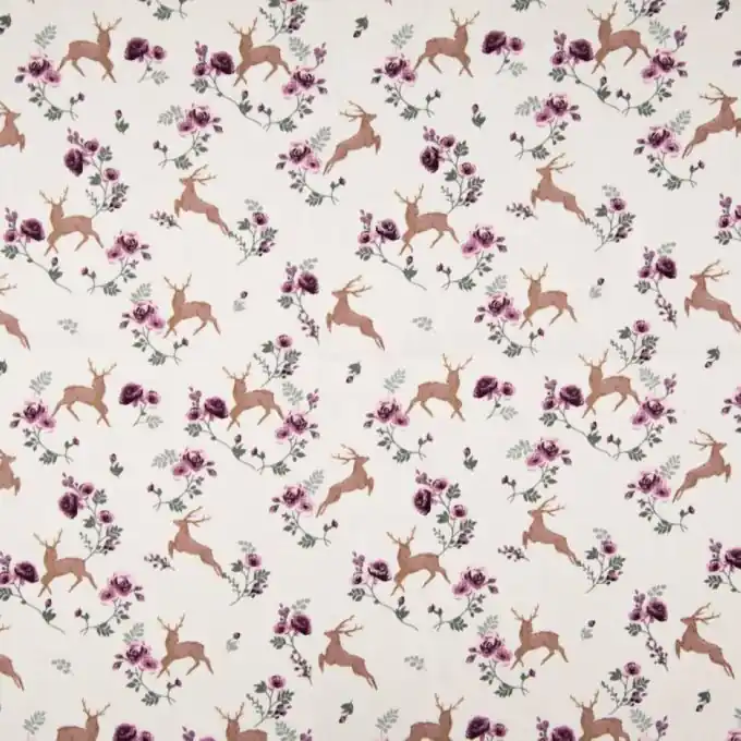 Popeline Baumwolle Hirsch Weiß Jetzt Bestellen