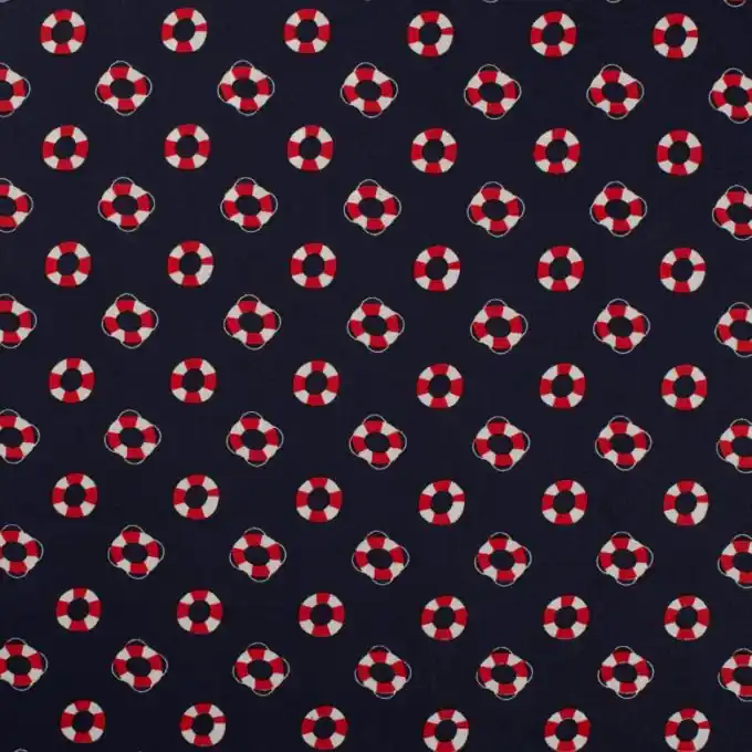 Neu Popeline Baumwolle Schwimmreifen Marineblau