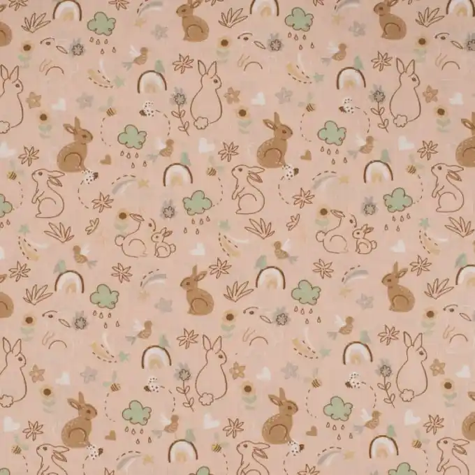 Popeline Baumwolle Hasen puderrosa Expressversand