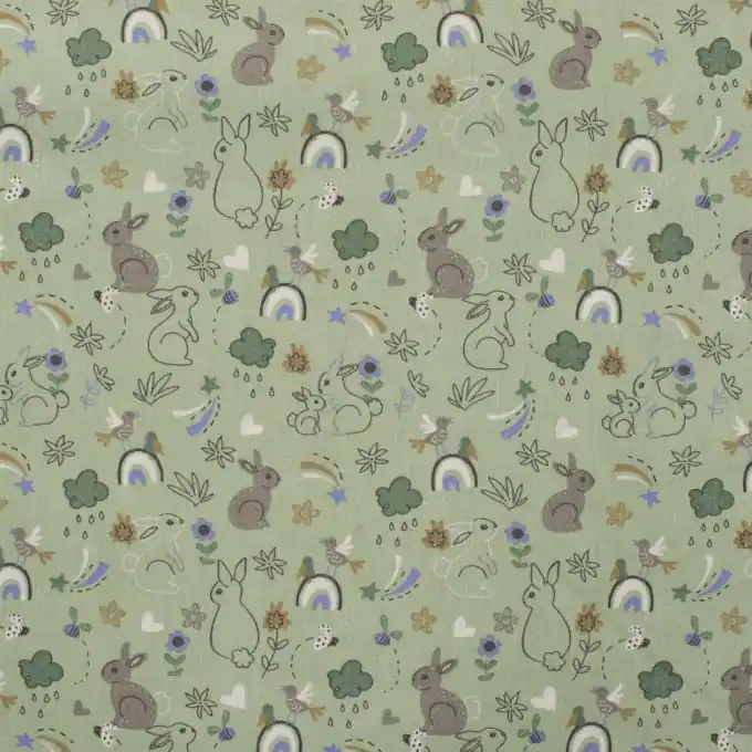 Popeline Baumwolle Hasen mint Mega-Angebot