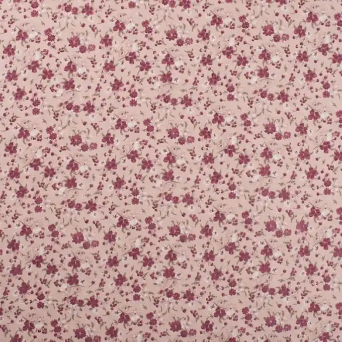 Baumwollpopeline romantische Blume Rosa 150cm Breite Handgefertigt