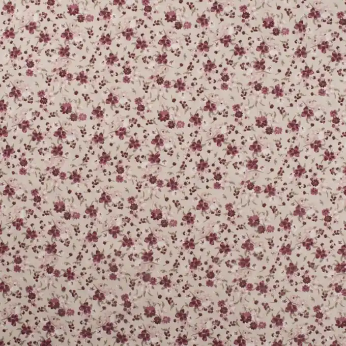 Super-Preis Baumwollpopeline Romantische Blume Sandfarben 150cm Breite