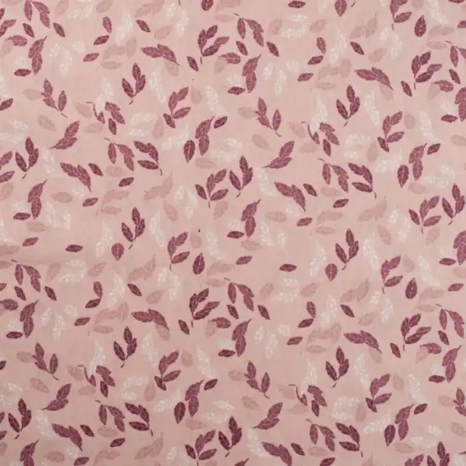 Neue Kollektion Popeline Baumwolle Herbstblatt puderrosa