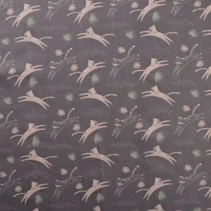 Popeline Baumwolle Leopard dunkelgrau Garantierte Lieferung