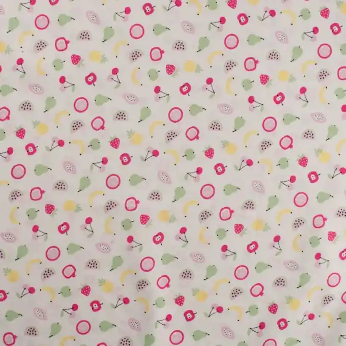 Popeline Baumwolle Früchte weiß Garantierte Lieferung