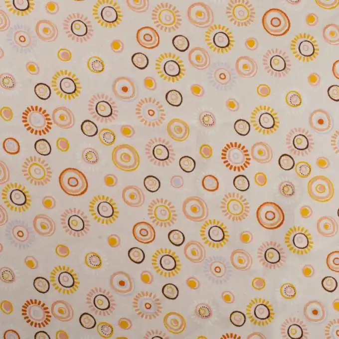 Popeline Baumwolle Kreise sand Heute Kaufen