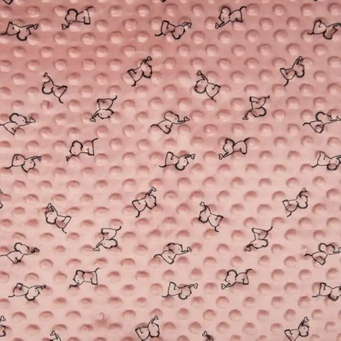 Super-Preis Polarfleece Minky Elefanten Altrosa