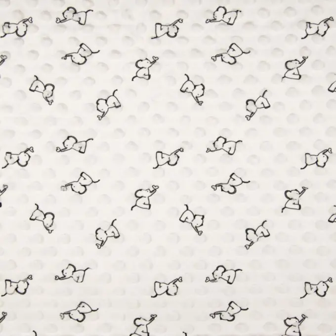 Polarfleece Minky Elefanten Ecru Nur Heute