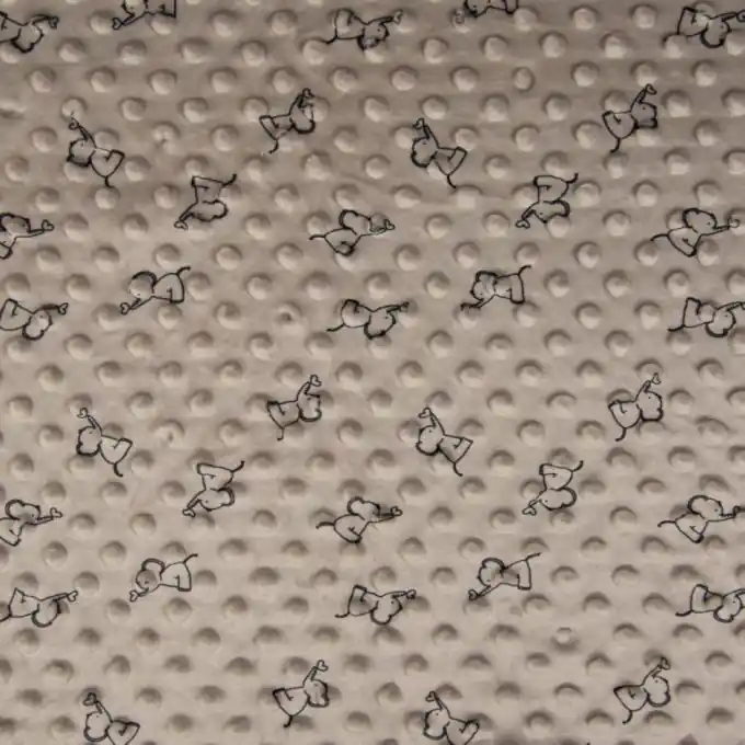 Preisreduziert Polarfleece Minky Elefanten Sand