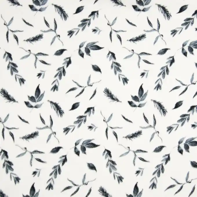 Samtstoff Blattmotiv blau Sofort Bestellen
