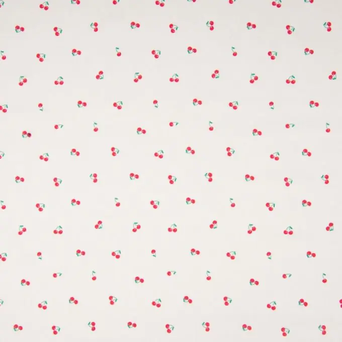 Heute Kaufen Popeline Baumwolle Kirschen Weiß
