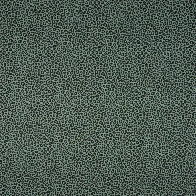 Popeline Baumwolle Leopardenmuster Mint Zertifiziert